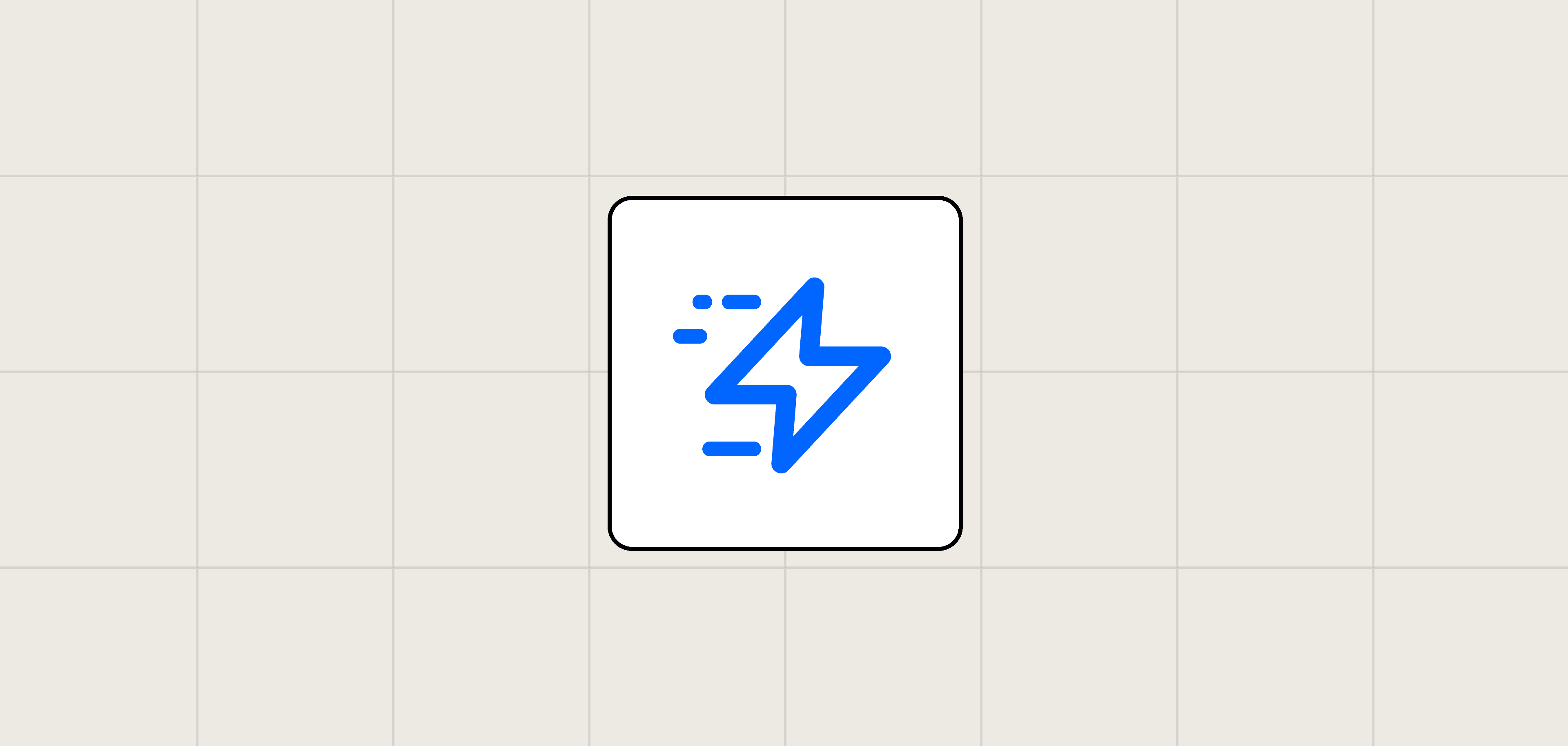 Dynamic scheduling icon: a blue lightning bolt with motion lines