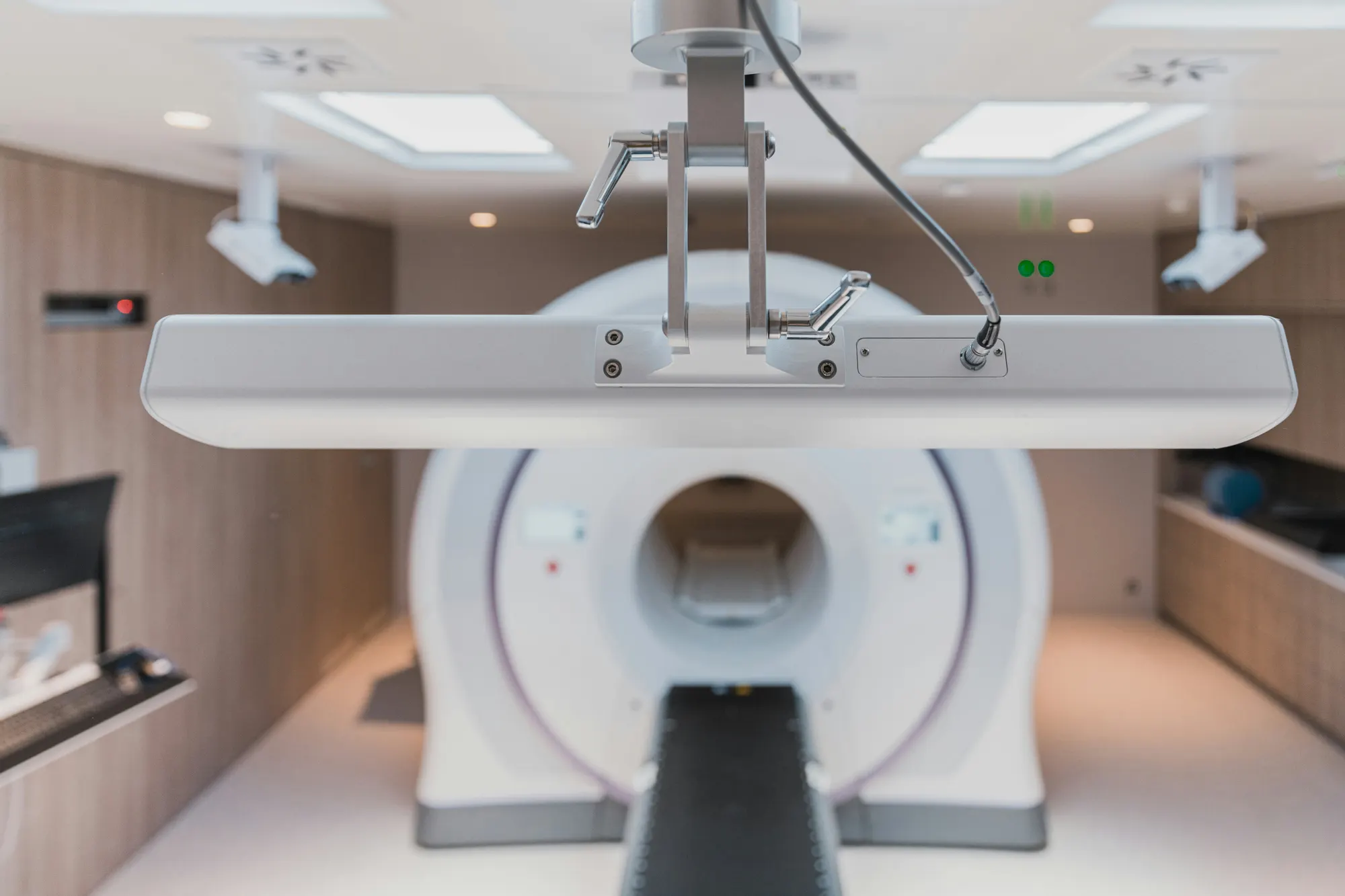 A CT scanner in a modern imaging suite